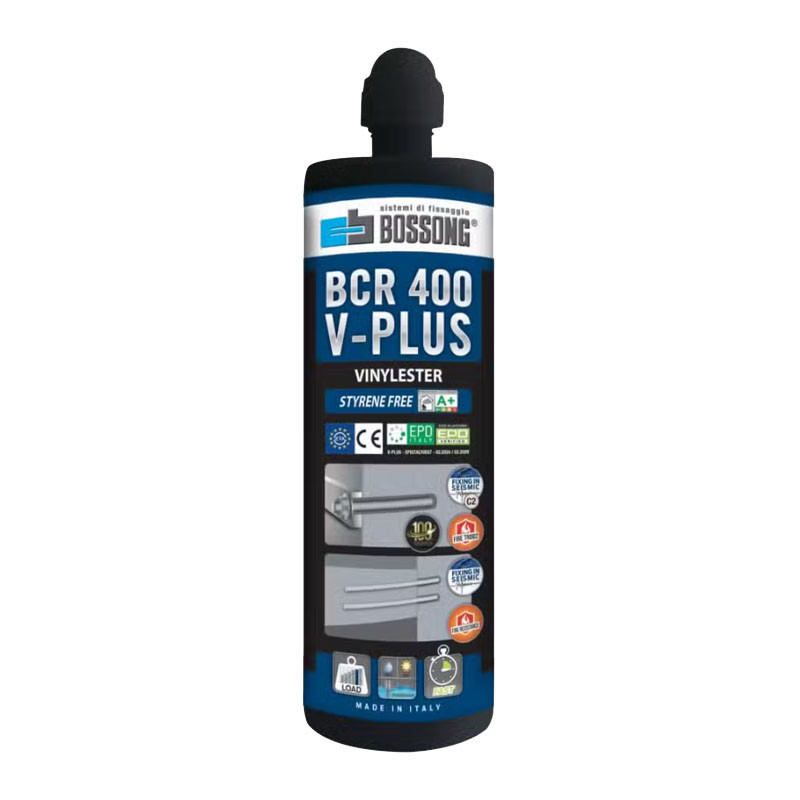 Résine ancrage chimique BCR V-Plus 400 vinylester béton fissuré chantier