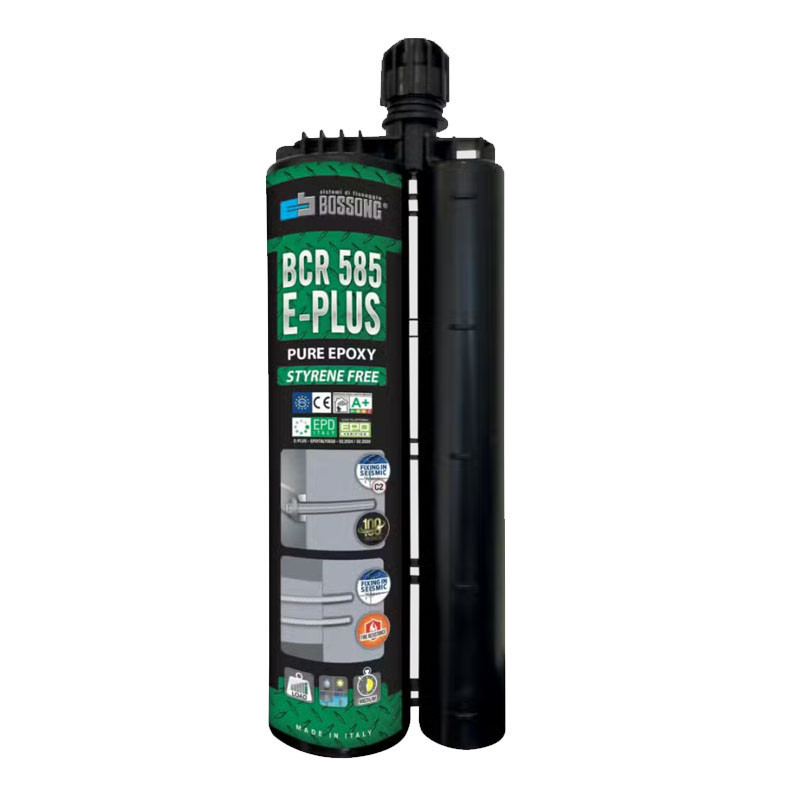Résine ancrage chimique époxy BCR E-Plus 585 fixation béton fissuré