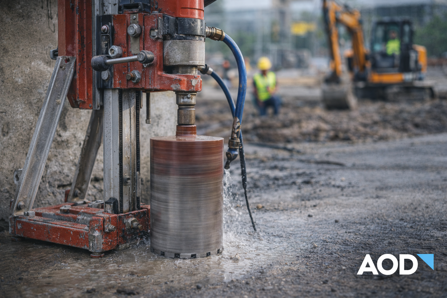 Carottage béton sur chantier BTP