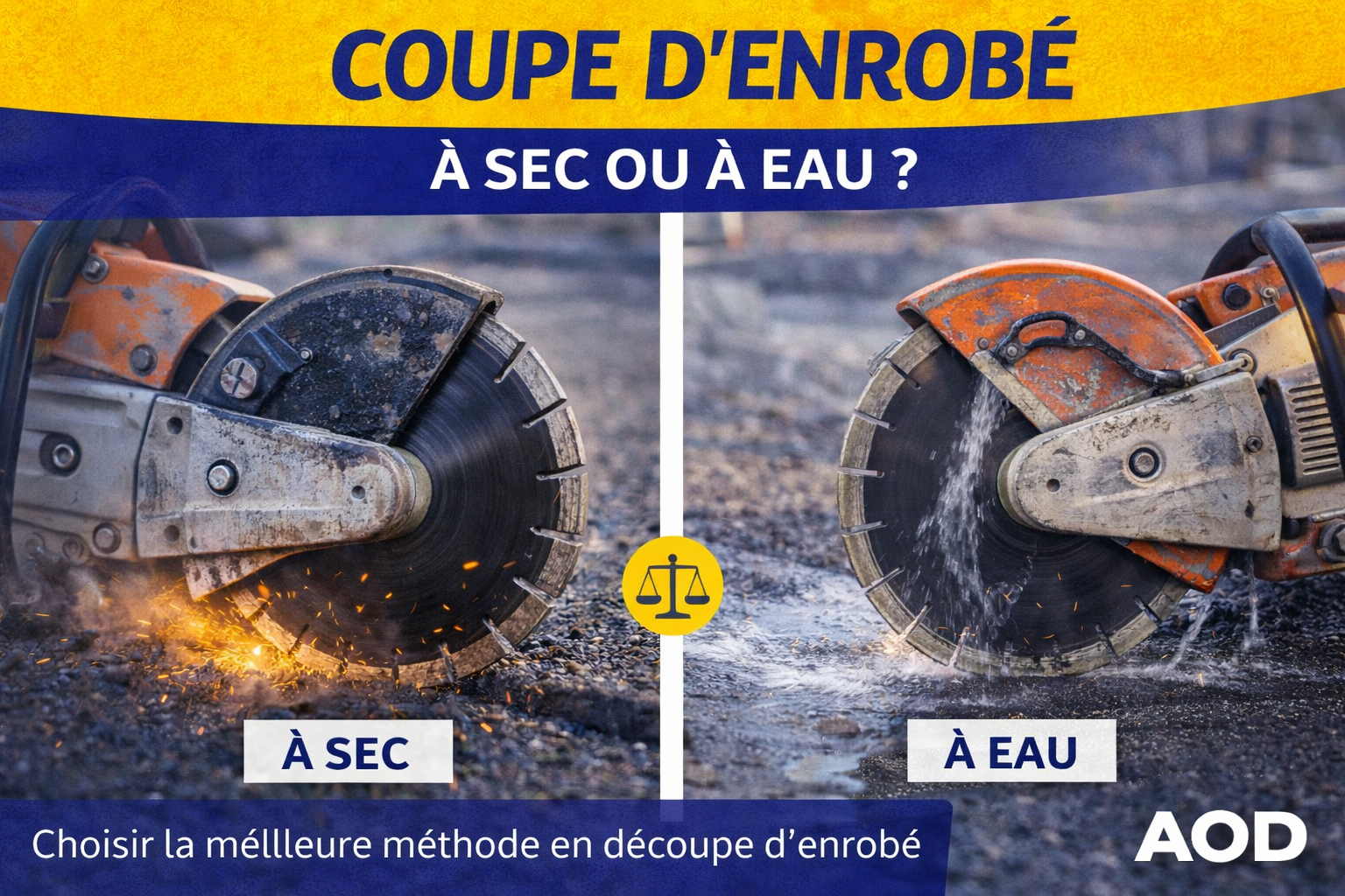Coupe d’enrobé : à sec ou à eau ?