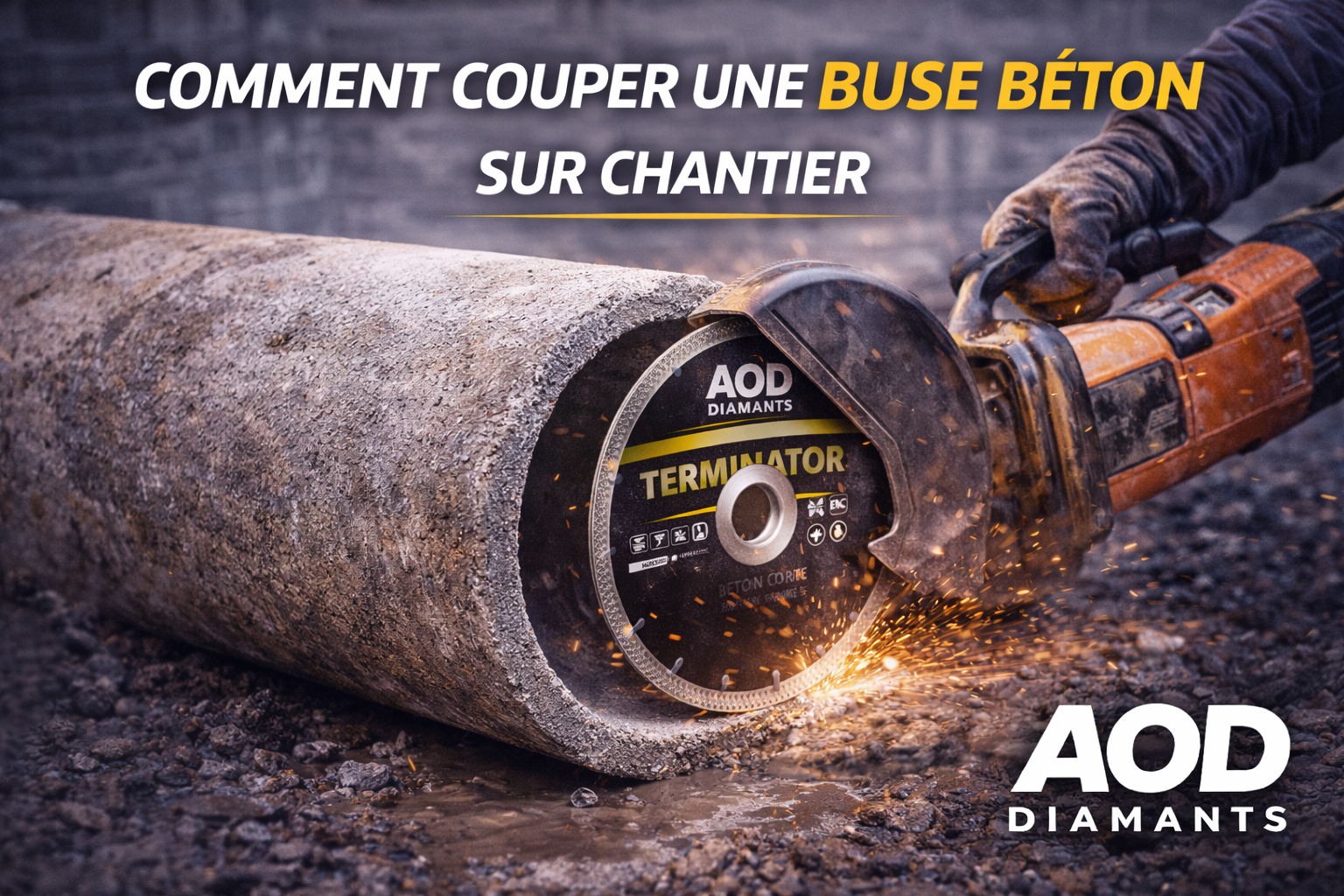 Comment couper une buse béton sur chantier