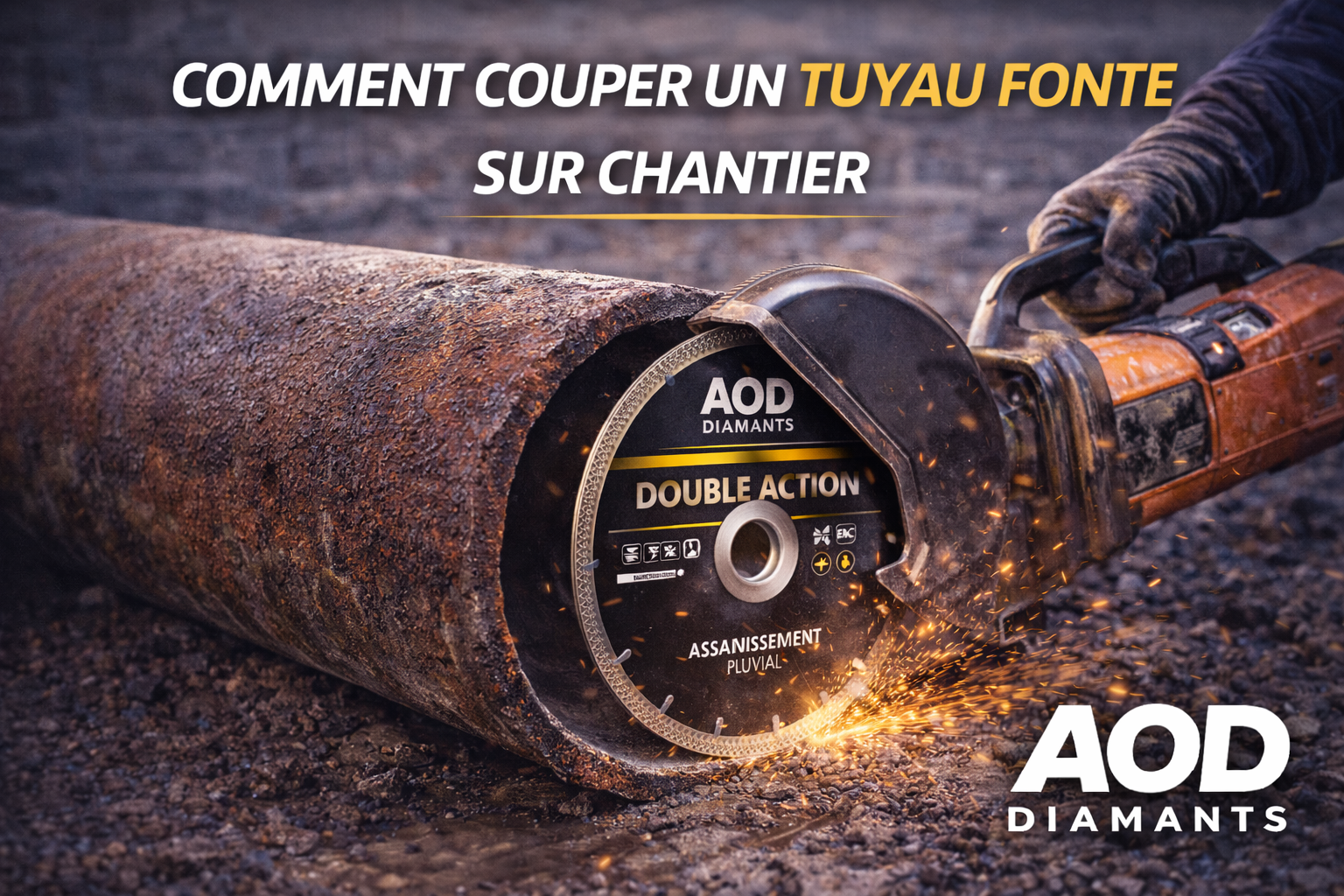Comment couper un tuyau fonte sur chantier