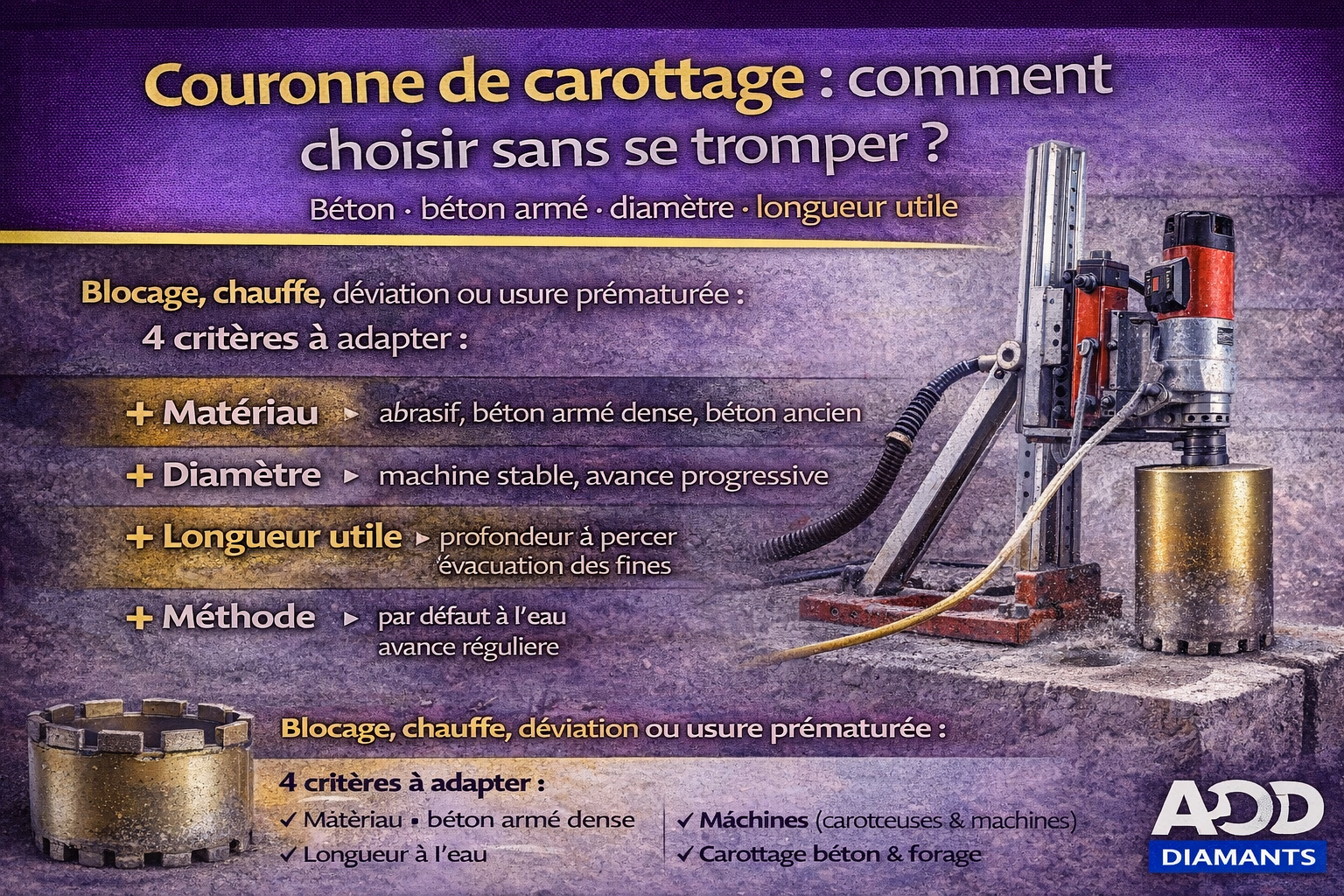 Couronne de carottage : comment choisir sans se tromper ?
