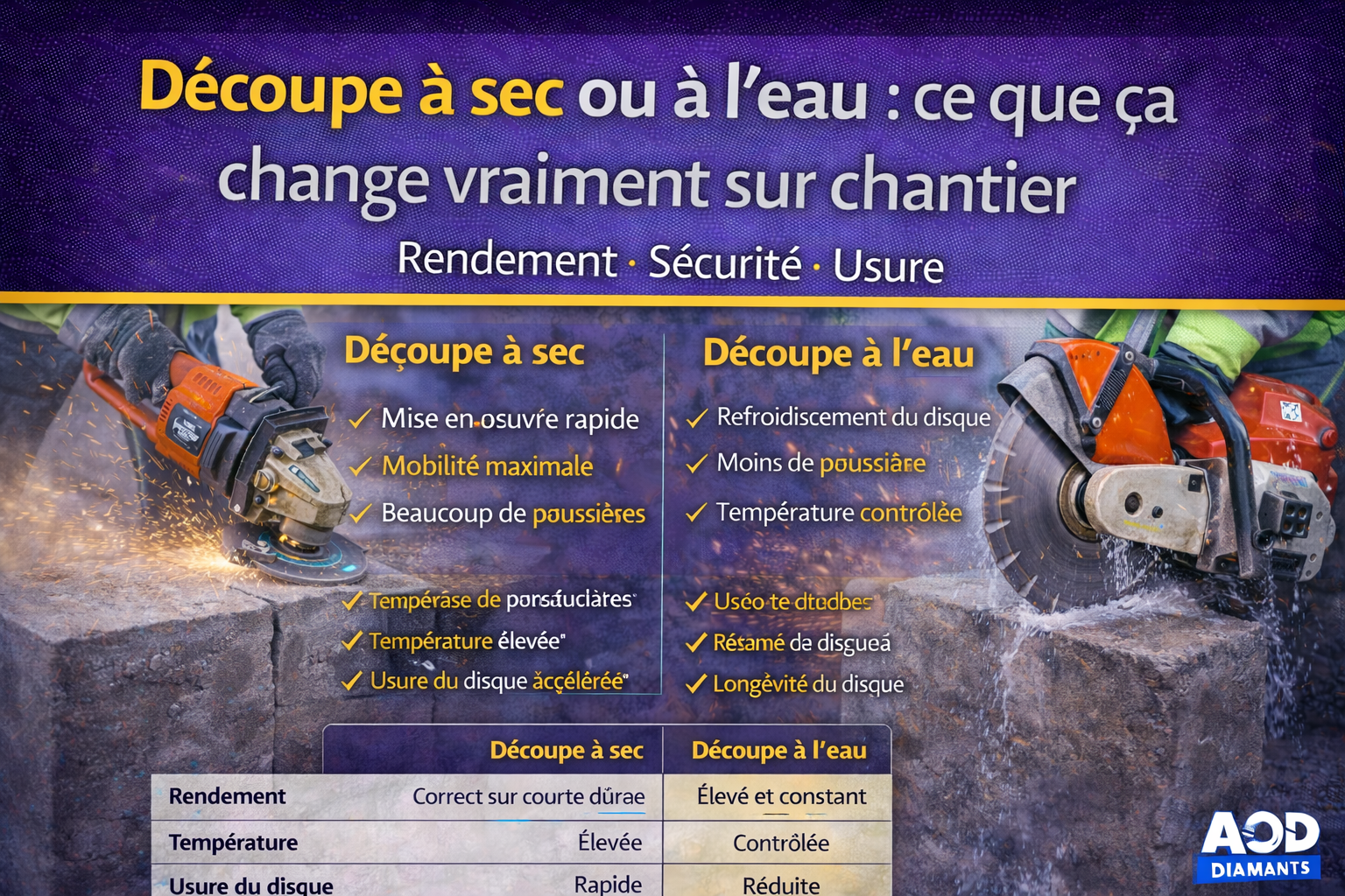 Découpe à sec ou à l’eau : ce que ça change vraiment sur chantier