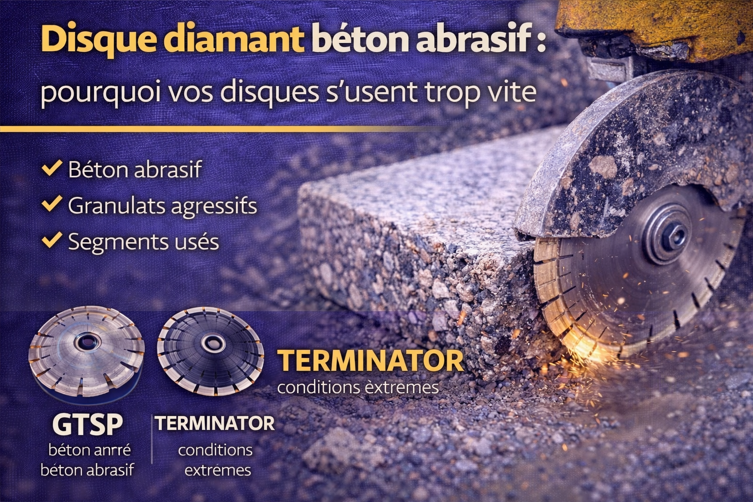 Disque diamant béton abrasif : pourquoi vos disques s’usent trop vite