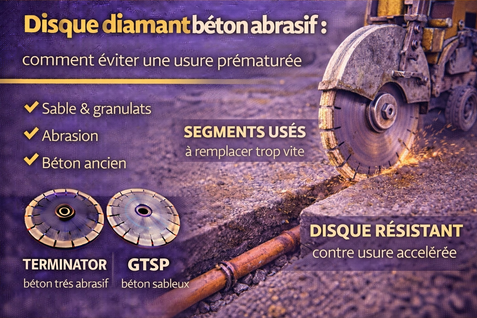 Disque diamant béton abrasif : comment éviter une usure prématurée