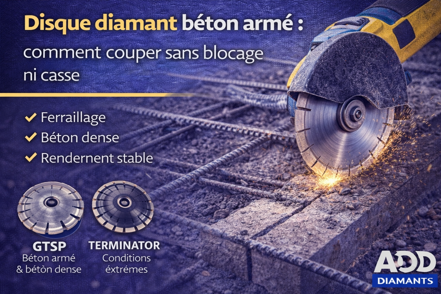 Disque diamant béton armé : comment couper sans blocage ni casse