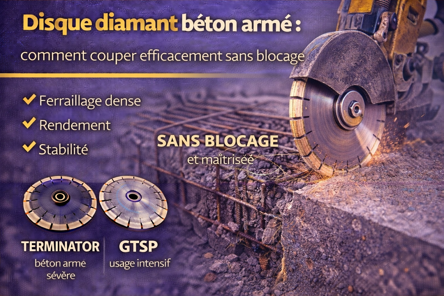 Disque diamant béton armé : comment couper efficacement sans blocage