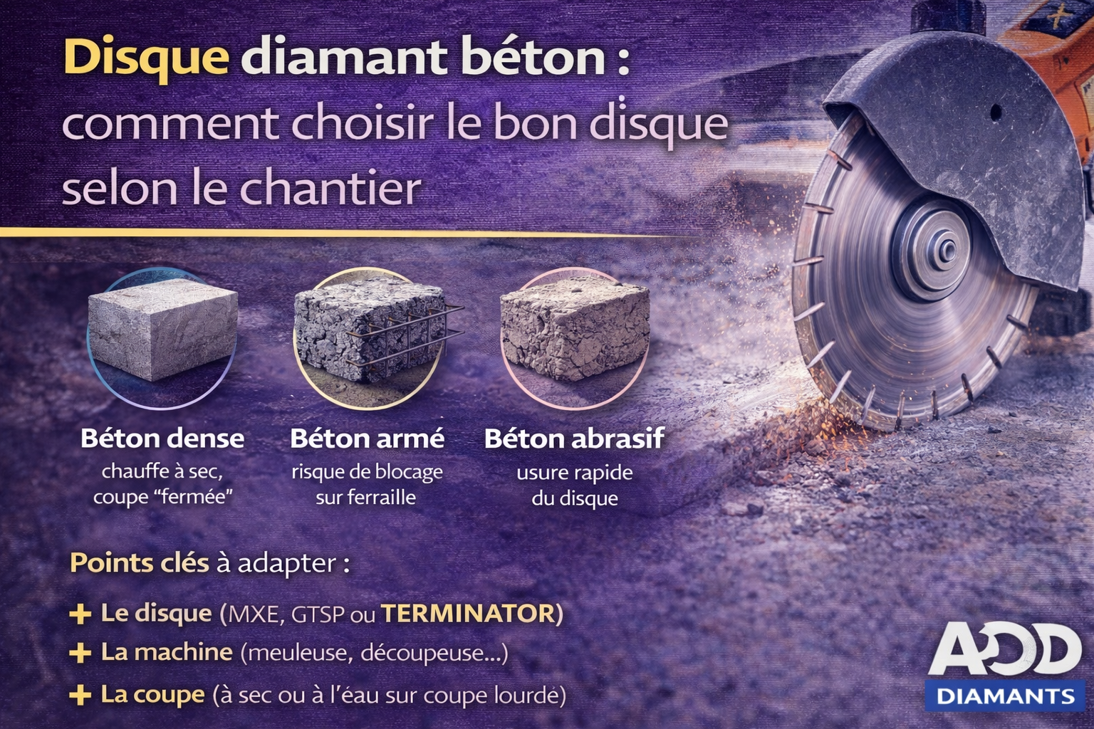 Disque diamant béton : comment choisir le bon disque selon le chantier