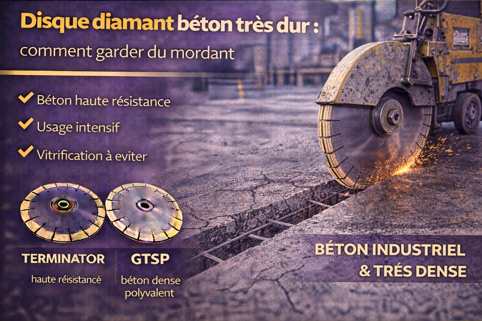 Disque diamant béton très dur : comment garder du mordant