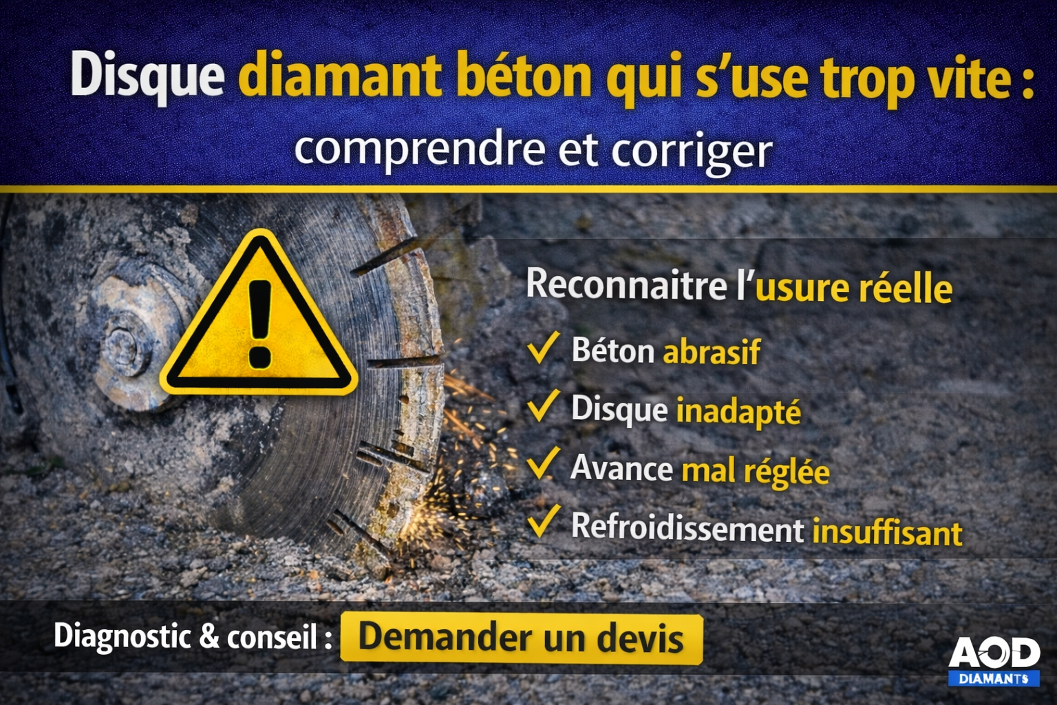 Disque diamant béton qui s’use trop vite : comprendre et corriger