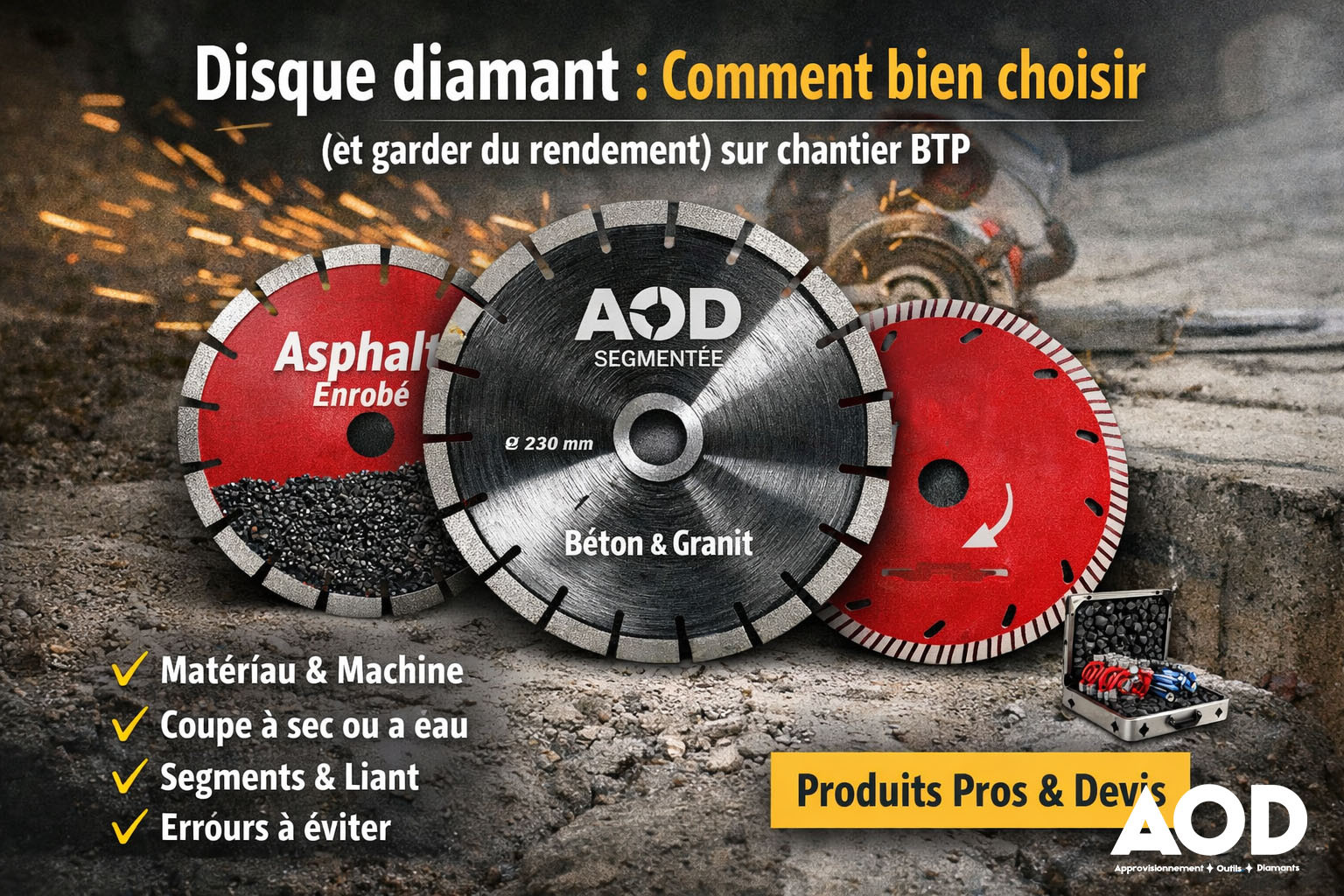 Disque diamant : comment bien choisir (et garder du rendement) sur chantier BTP
