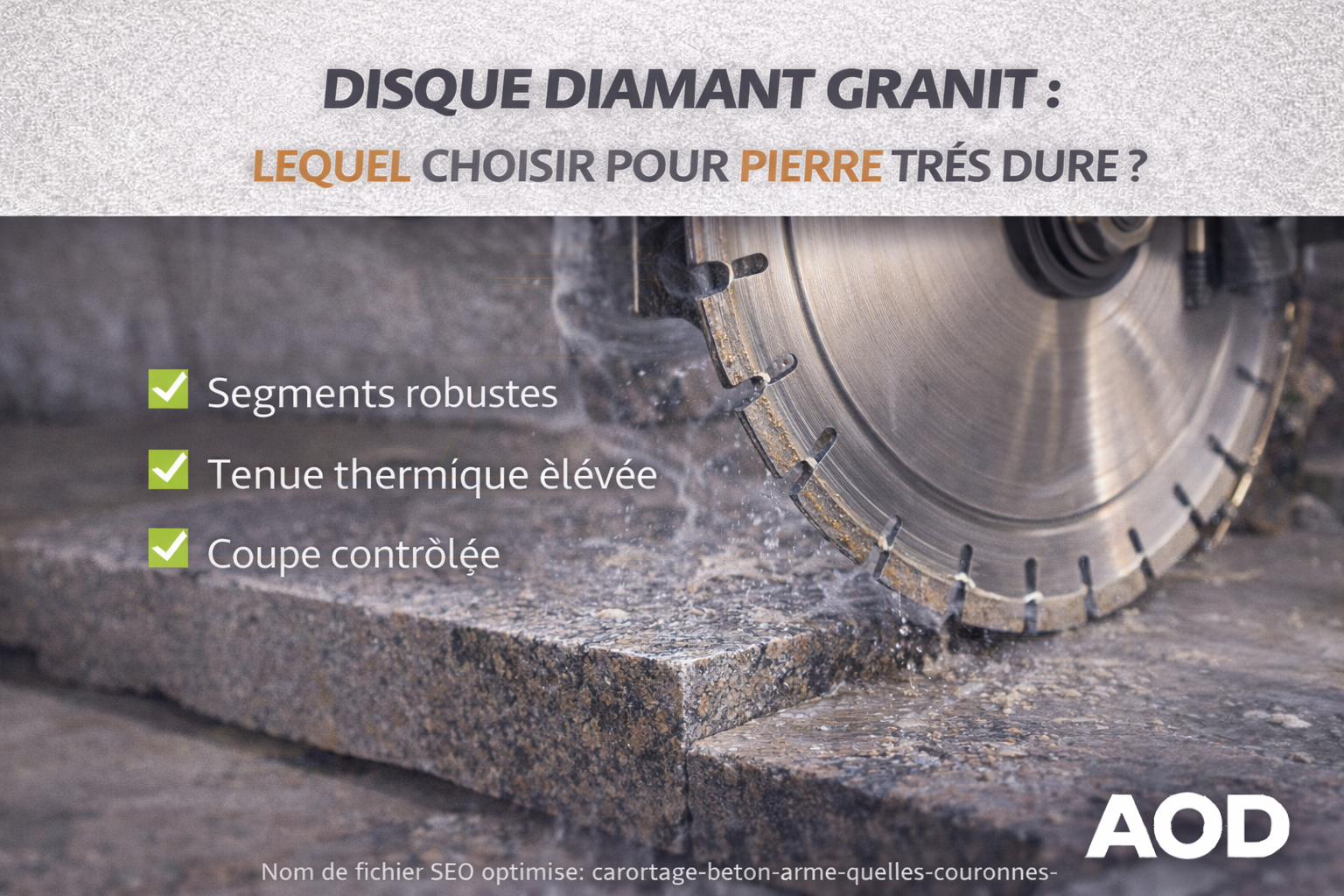 Disque diamant granit : lequel choisir pour pierre très dure ?
