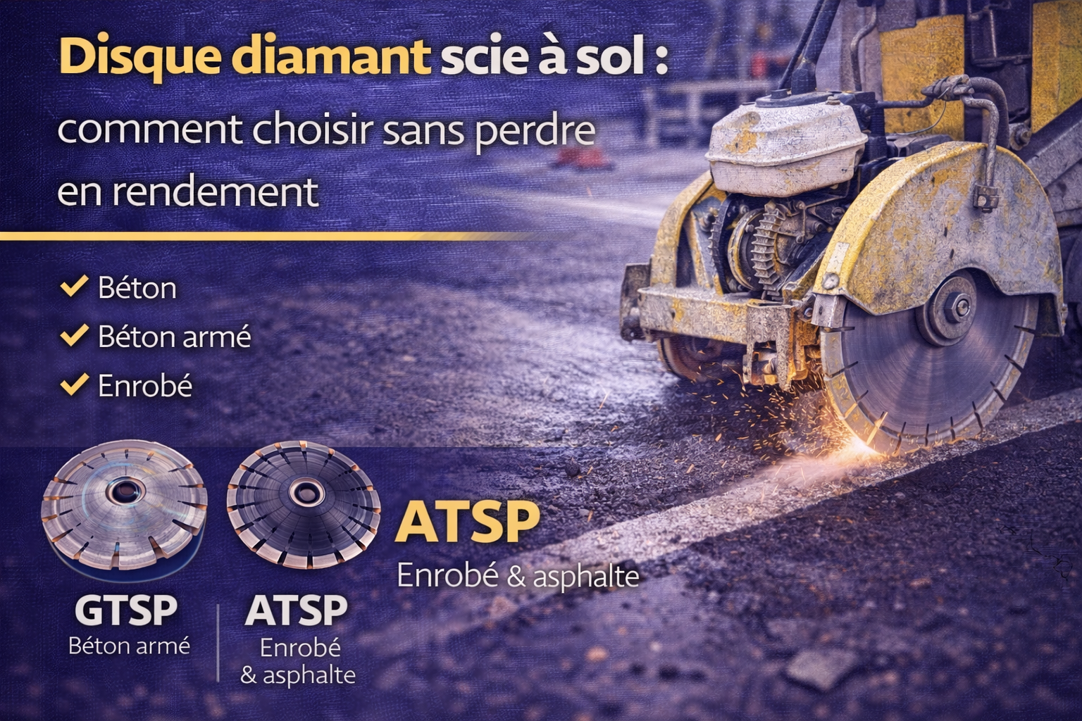 Disque diamant scie à sol : comment choisir sans perdre en rendement
