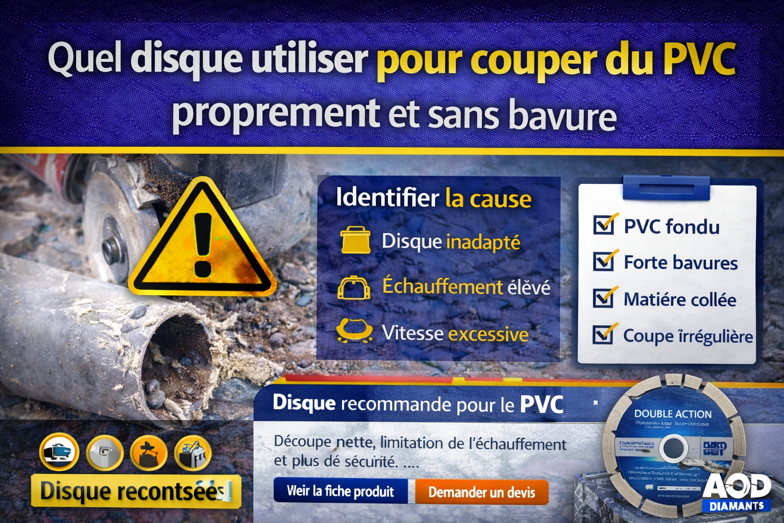 Quel disque utiliser pour couper du PVC proprement et sans bavure