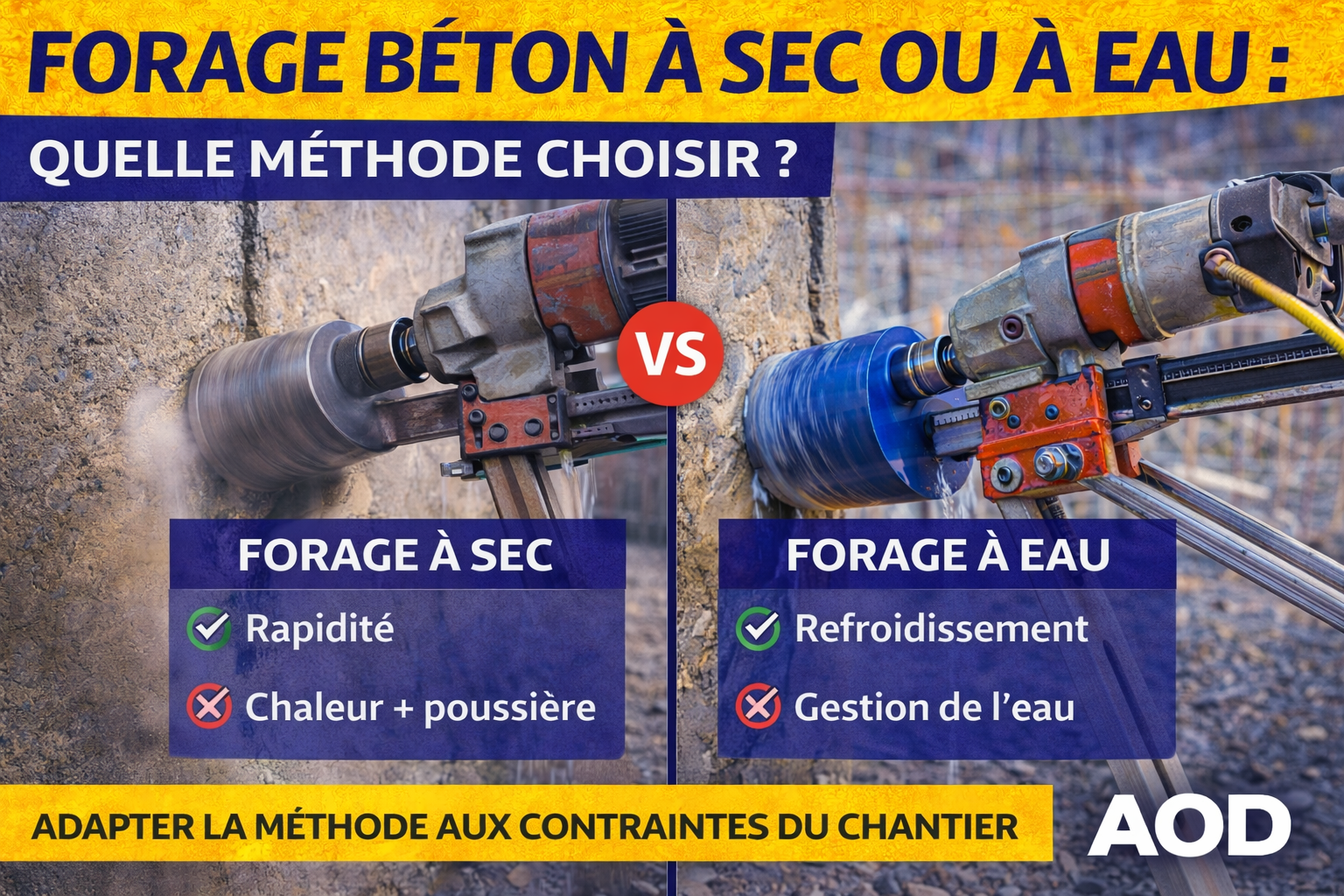 Forage béton à sec ou à eau : quelle méthode choisir ?