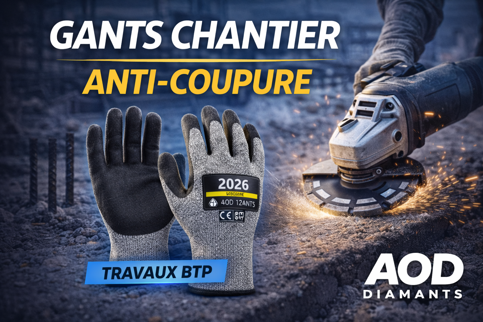 Gants chantier anti-coupure : indispensables pour la sécurité sur chantier BTP