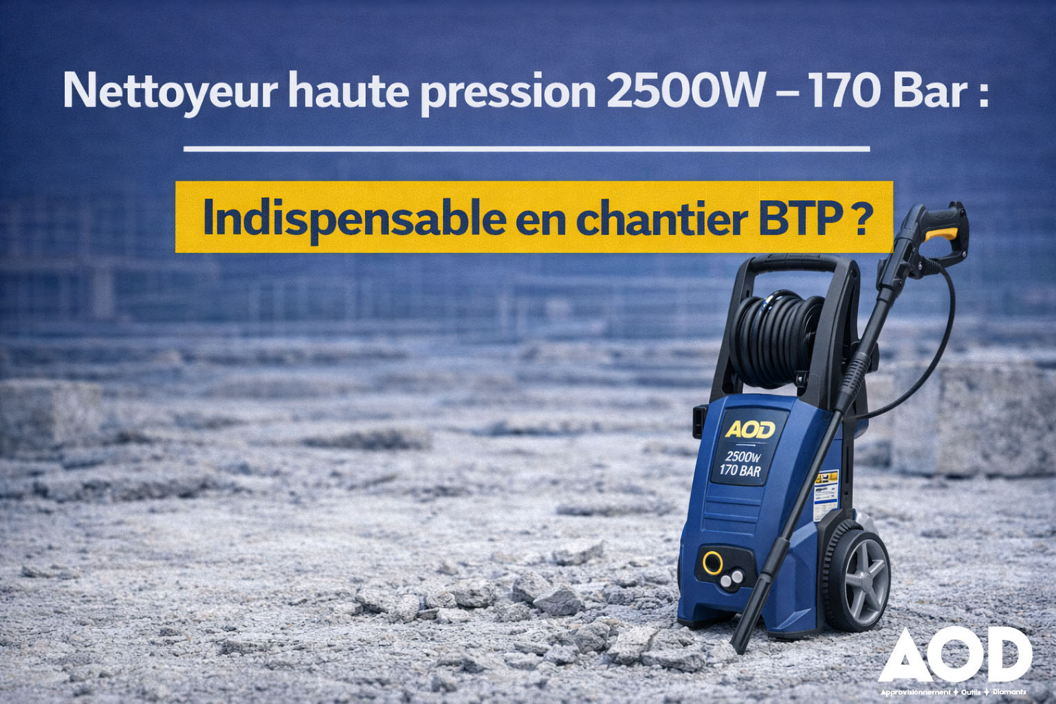 Nettoyeur haute pression 2500W – 170 Bar : indispensable en chantier BTP ?