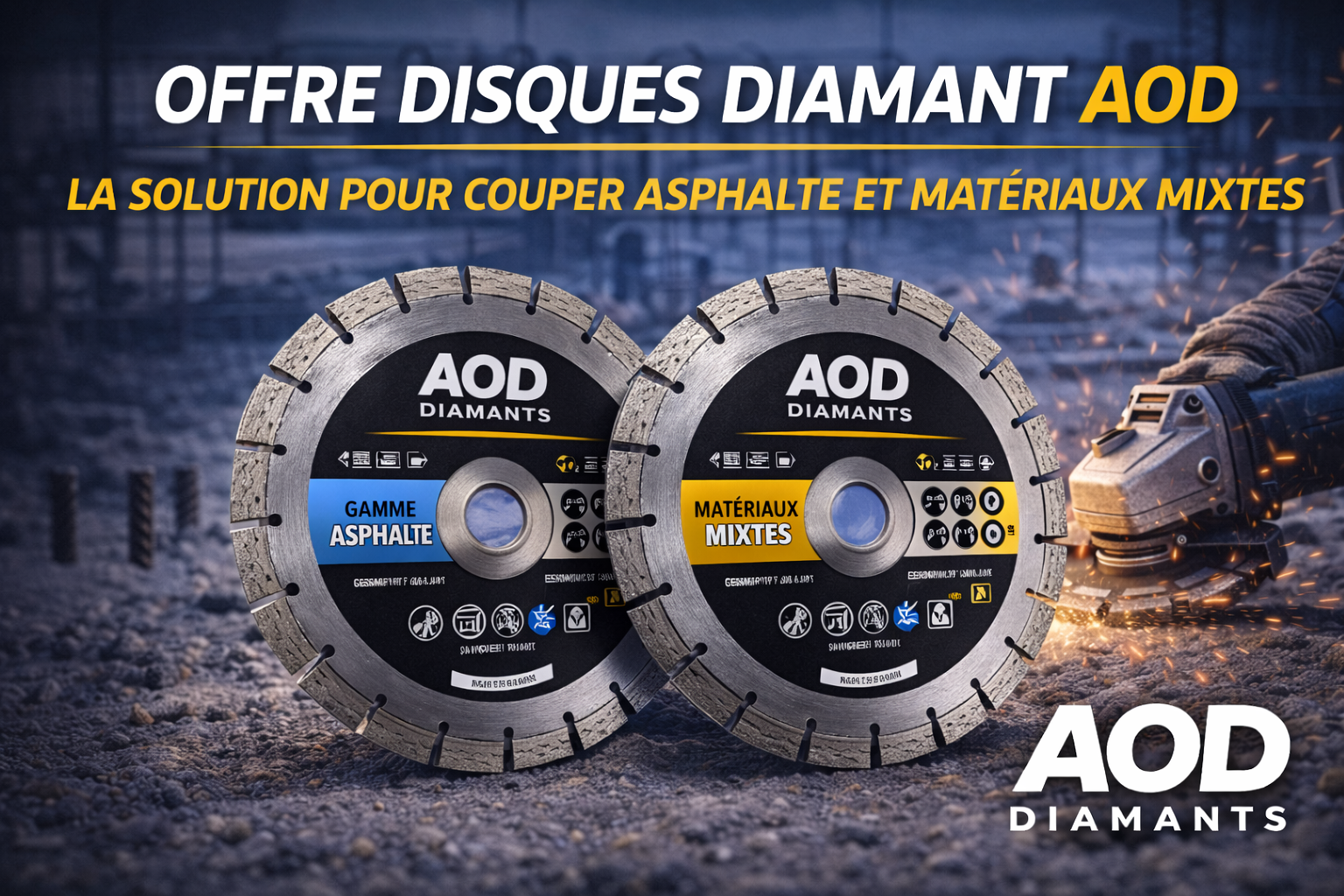 Offre disques diamant AOD : la solution pour couper asphalte et matériaux mixtes