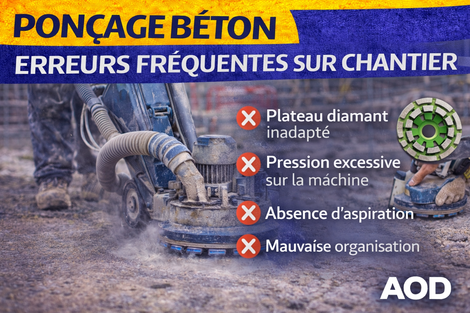 Ponçage béton : erreurs fréquentes sur chantier