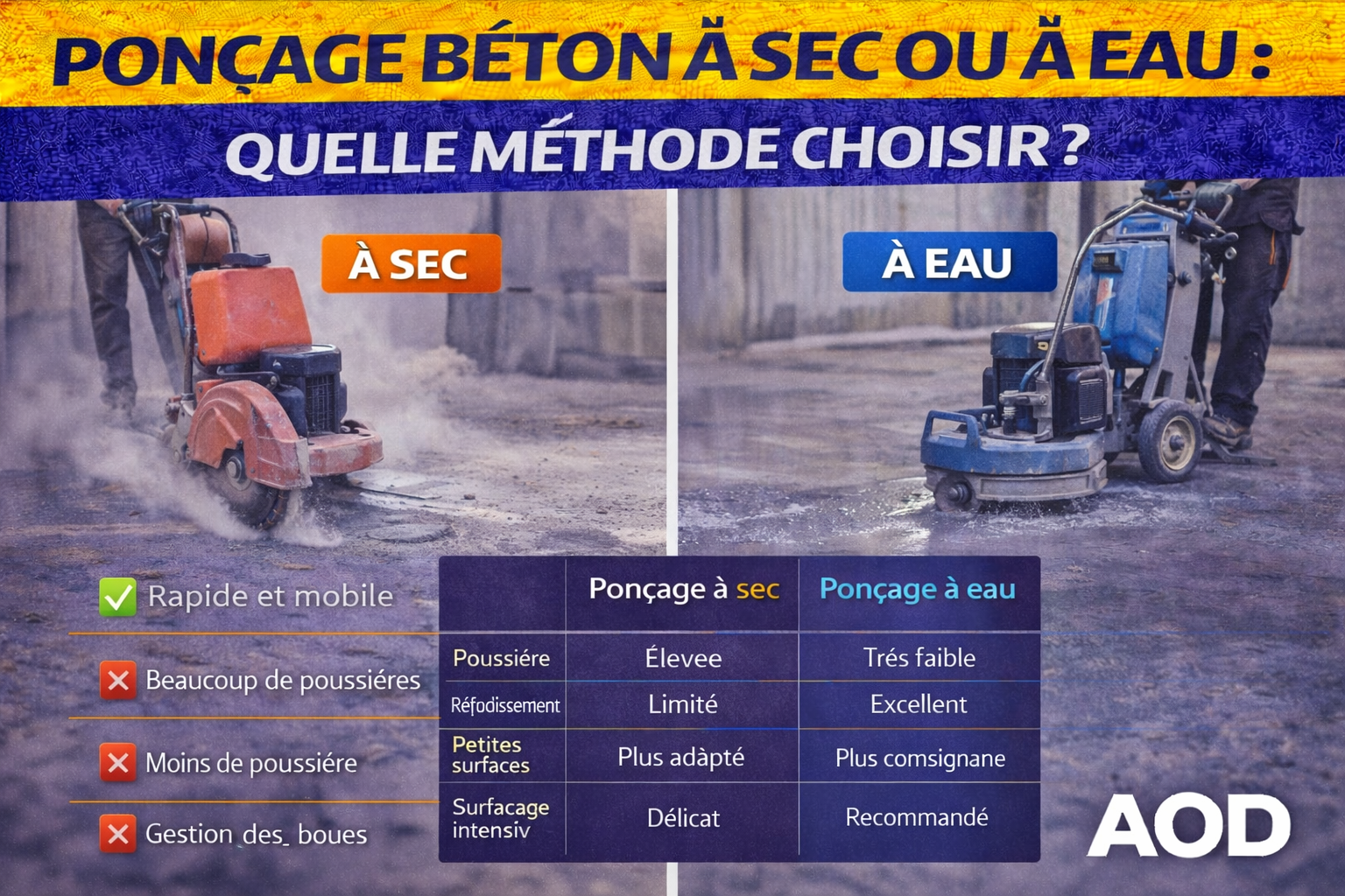 Ponçage béton à sec ou à eau : quelle méthode choisir ?
