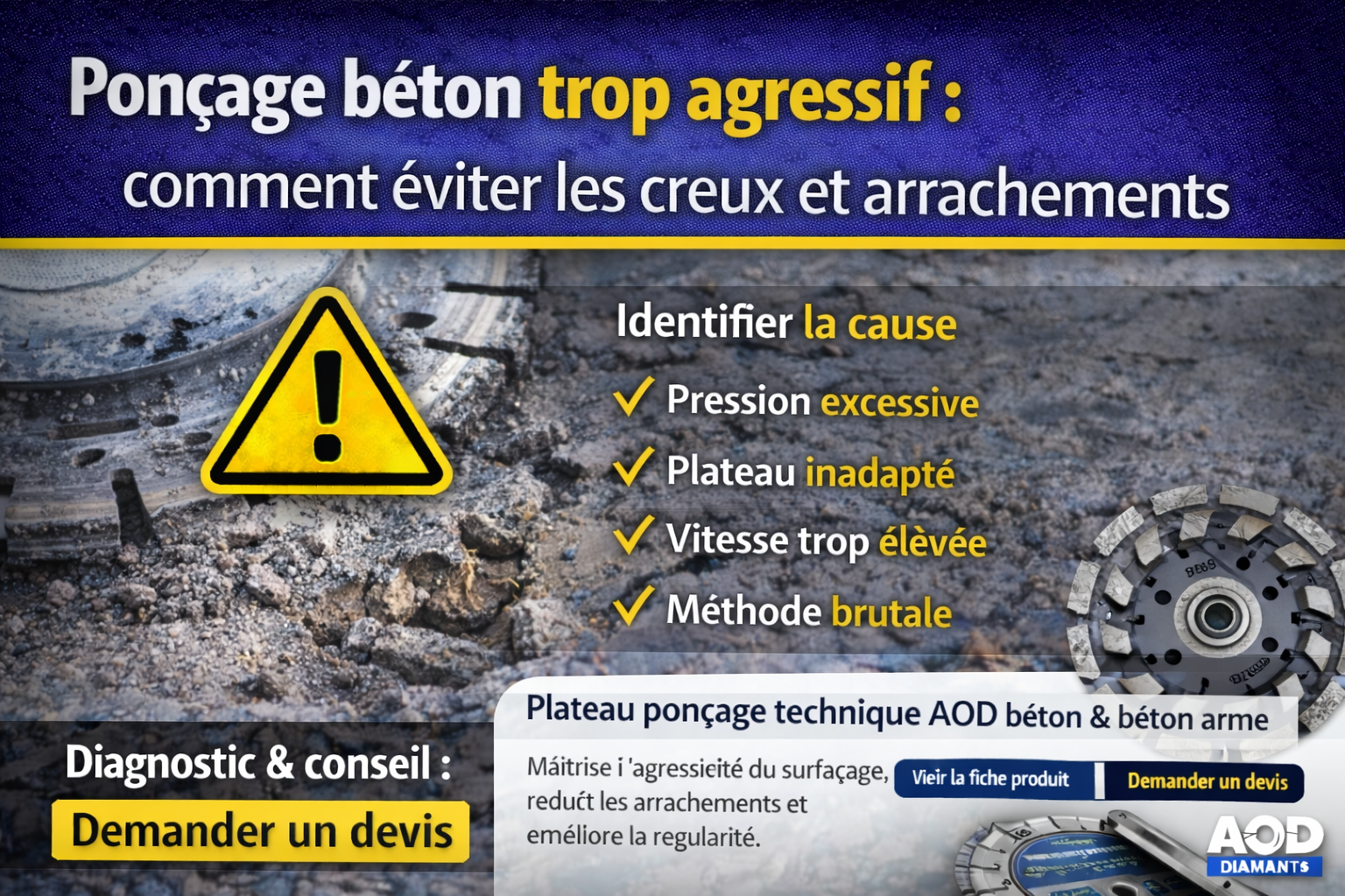 Ponçage béton trop agressif : comment éviter les creux et arrachements