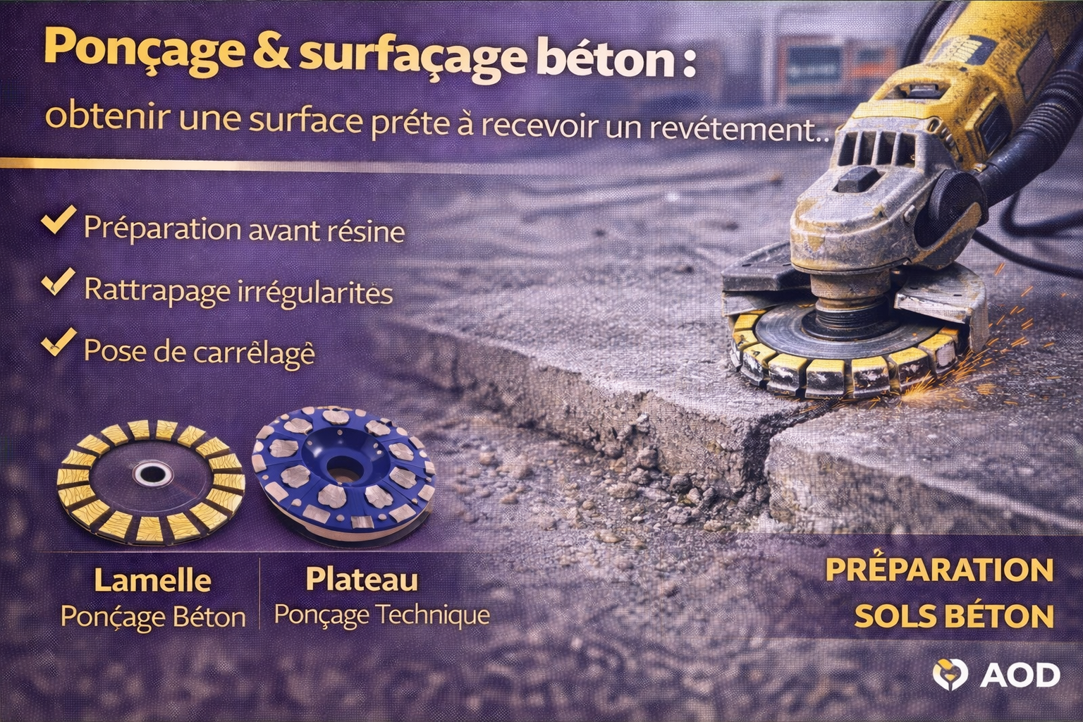 Ponçage & surfaçage béton : obtenir une surface prête à recevoir un revêtement