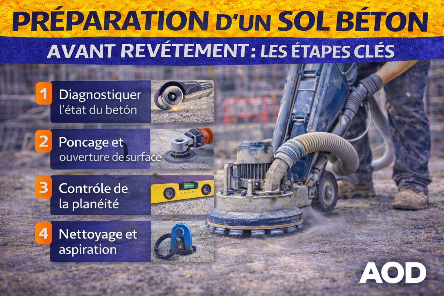 Préparation d’un sol béton avant revêtement : les étapes clés