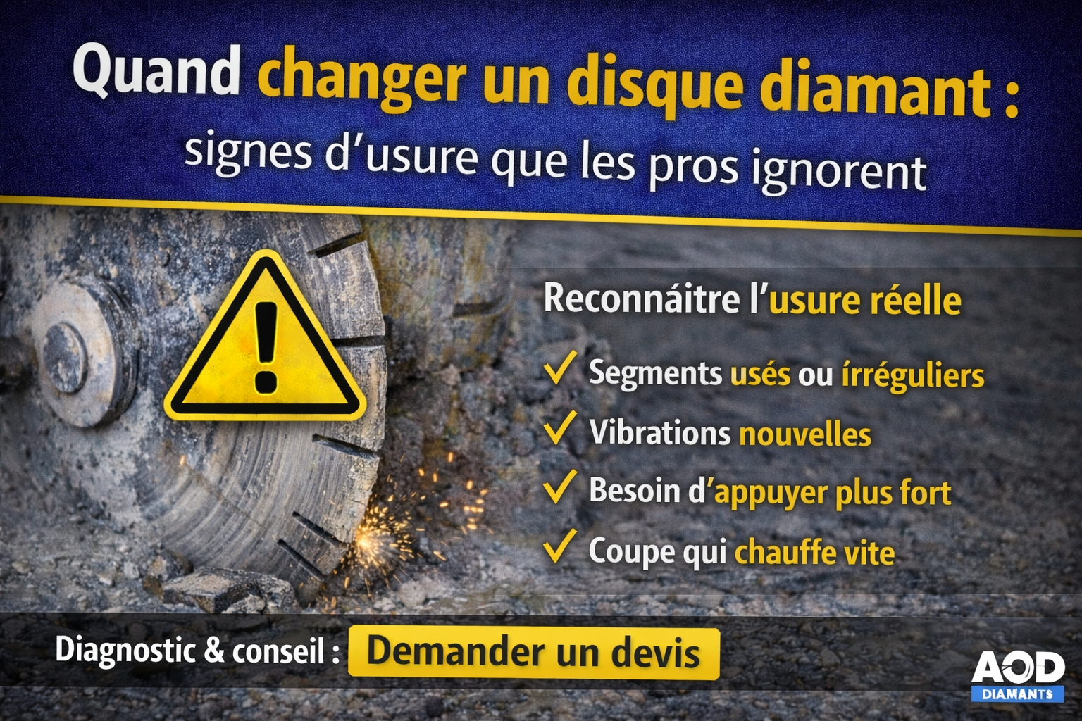 Quand changer un disque diamant : signes d’usure que les pros ignorent