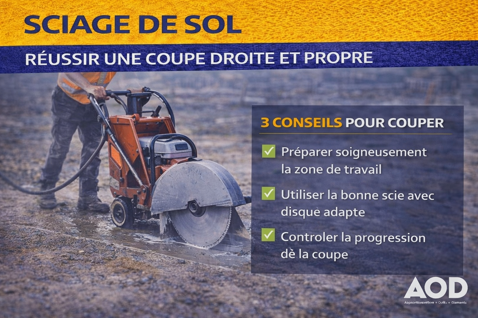Sciage de sol : 7 points pour une coupe droite, rapide et propre